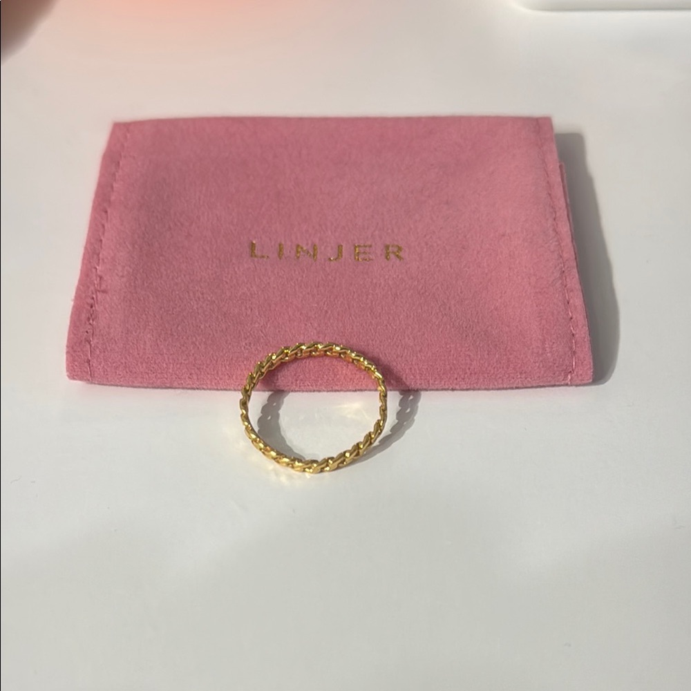 Linjer - Gold Chain Ring - Tonje - Size 9
